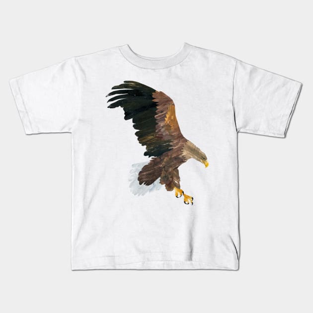 Eagle hunting Kids T-Shirt by Babban Gaelg